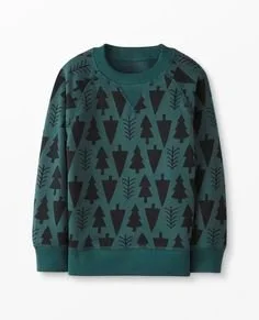 Holiday Print Sweatshirt In French Terry