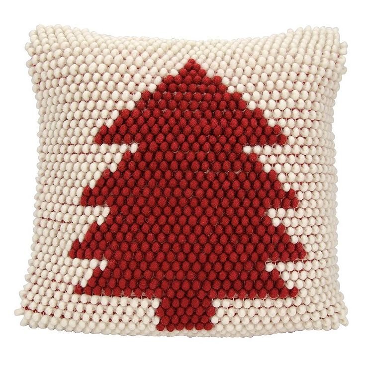 Mina Victory Home for the Holidays Looped Christmas Tree Throw Pillow