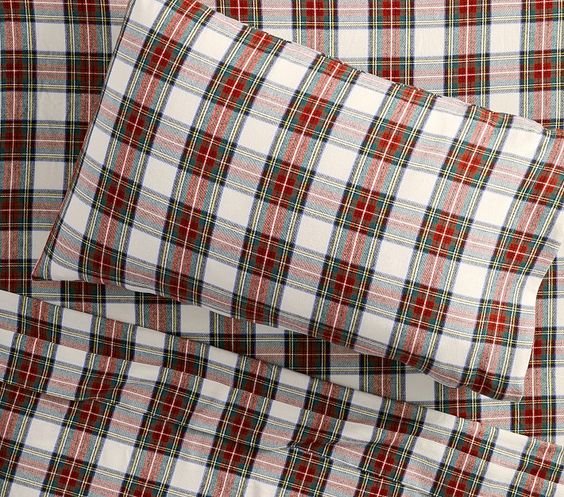 Stewart Plaid Flannel Sheet Set &amp; Pillowcases