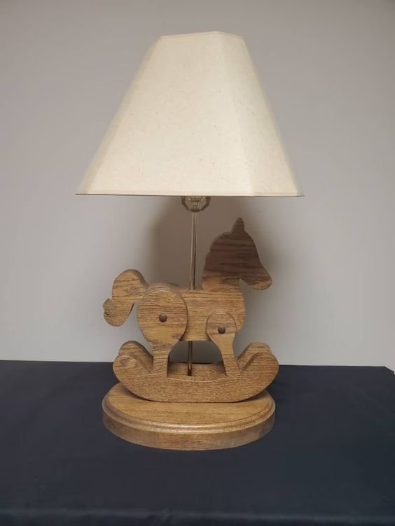 Vintage Wooden Rocking Horse Lamp Vintage Table Lamp - Etsy