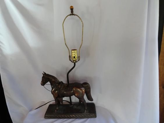 Vintage 1950s/1960s Metal Saddled Horse Figurine Lamp Working - Etsy