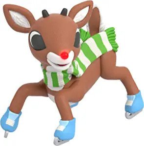 Hallmark Keepsake Christmas Ornament 2020, Rudolph the Red-Nosed Reindeer Slippery Skating, Light...