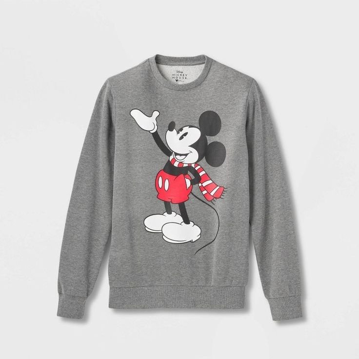 Adult Disney Mickey Mouse Graphic Sweatshirt - Charcoal Gray