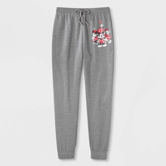 Adult Disney Mickey Mouse Graphic Jogger Pants - Charcoal Gray