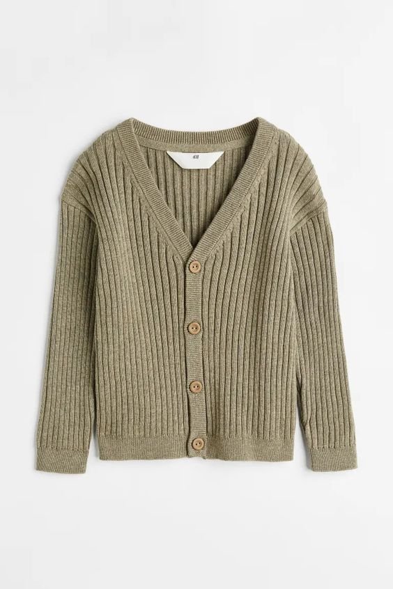 Rib-knit Cotton Cardigan