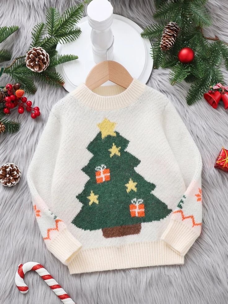 Toddler Girls Christmas Pattern Sweater 