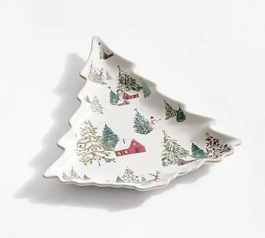 Christmas in the Country Stoneware Cookie Platter | Pottery Barn