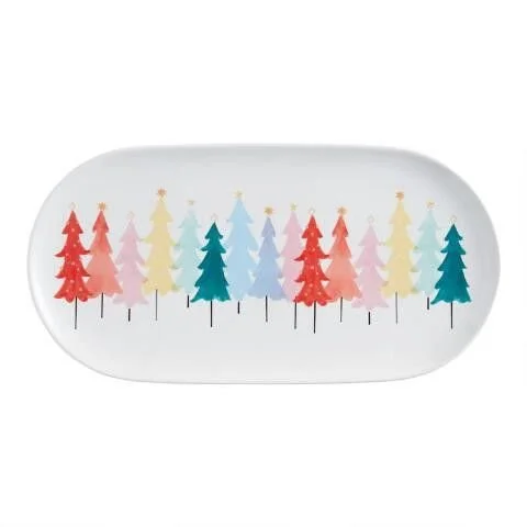 Multicolor Rainbow Tree Serving Platter