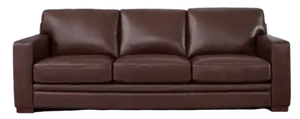 Hydeline Dillon Top Grain Leather Sofa with Feather, Memory Foam and Springs