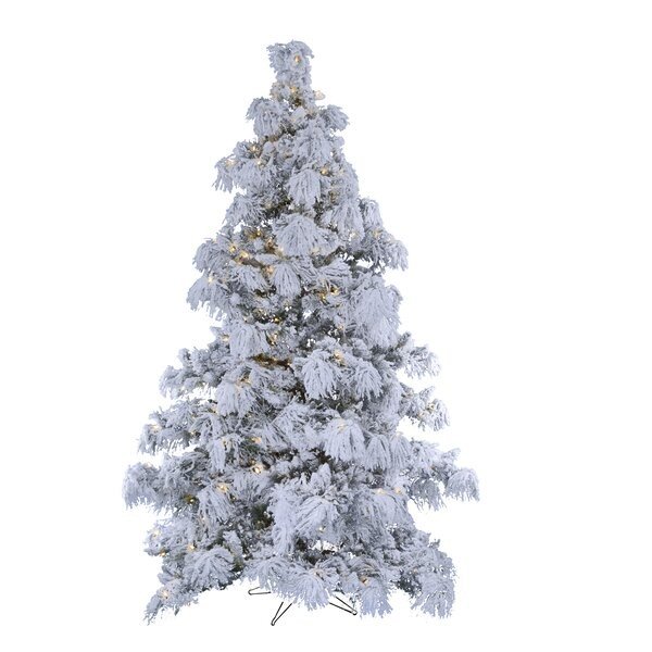 Flocked Glacier Artificial Christmas Tree with Clear/White Lights