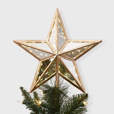Lit Star Christmas Tree Topper Gold - Wondershop™