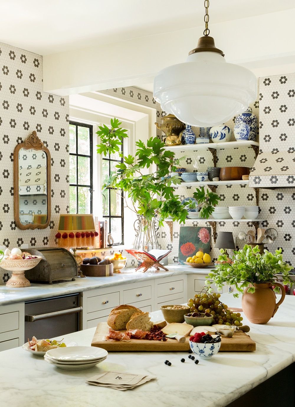 This is a kitchen space but I die for this tile, and the overall bright, fun feel.