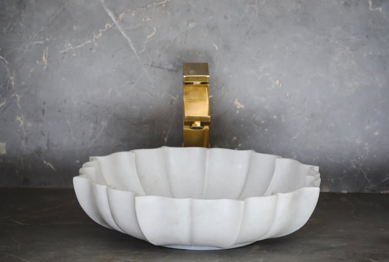 Marble Bowl _ Lotus Sink _ Marble Wash Basin _ Marble Sink _ Scallop bowl _ Handcrafted basin_ Marble counter Basin _ Vanity Sink.png