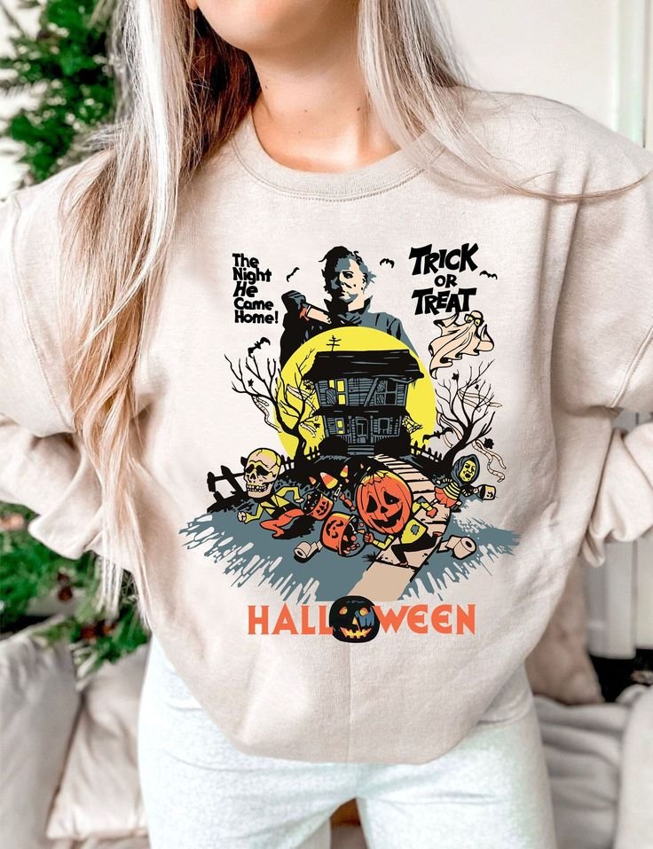 Trick or Treat Halloween Shirts, Vintage Michael Myers Halloween Sweatshirt, Michael Myers T shirt, Horror Movies Crewneck, Scary Movie Tee.jpeg