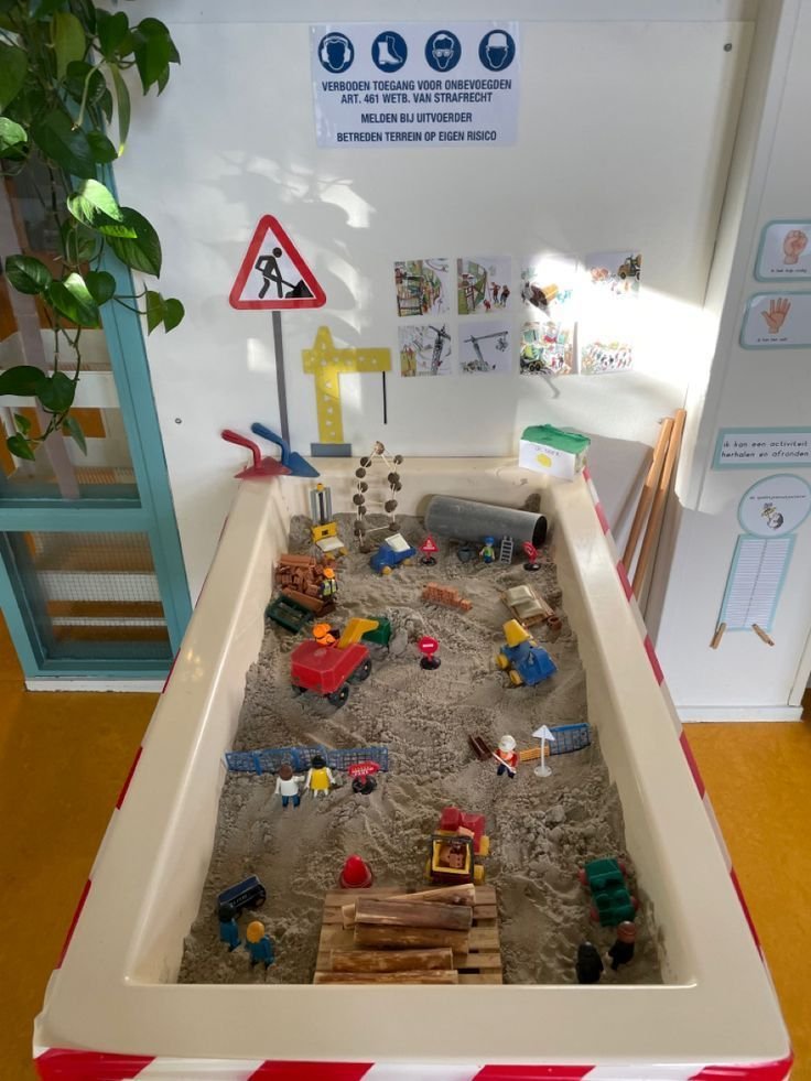 Sandy construction area sensory bin for toddlers and preschoolers.jpeg
