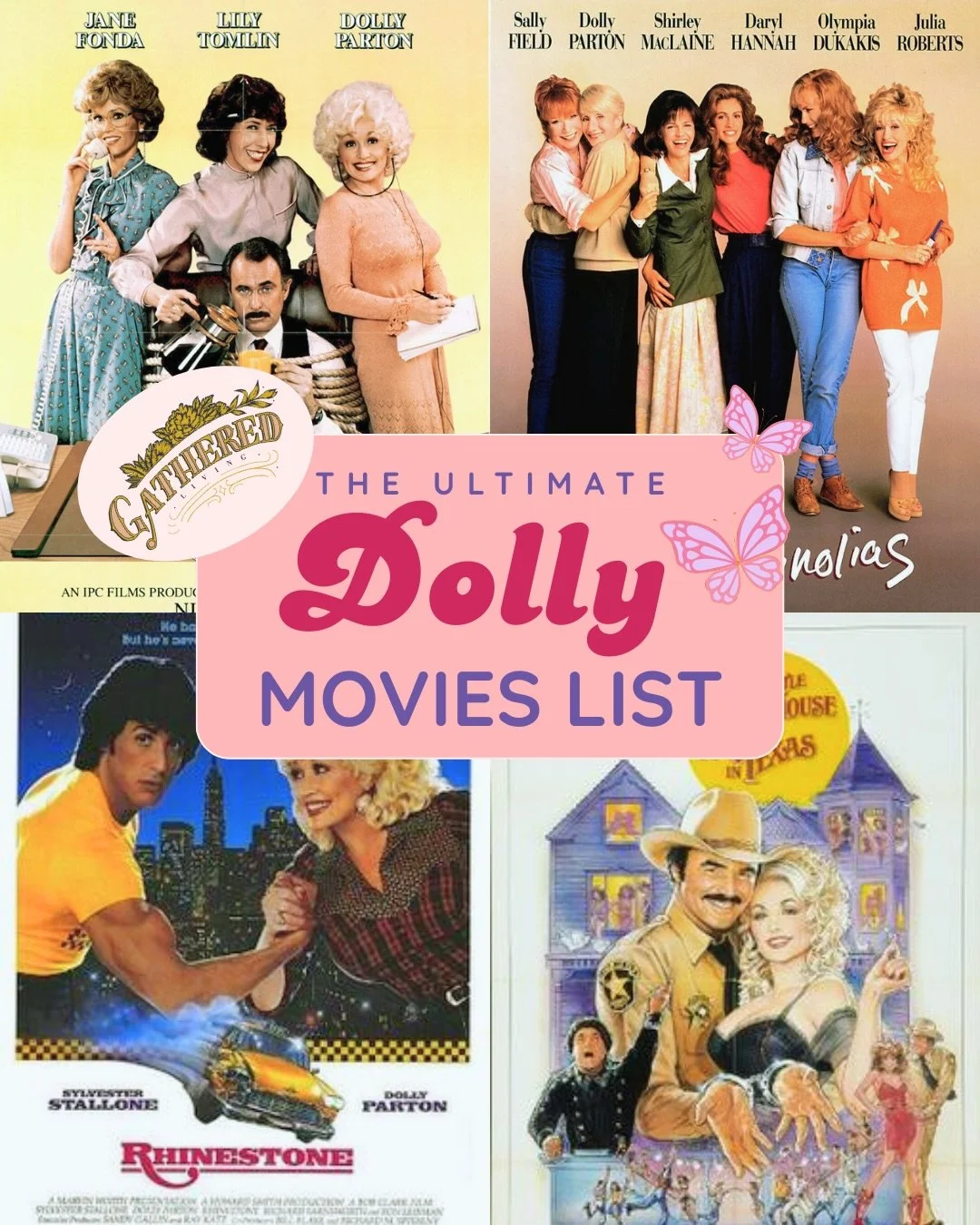 Ultimate DOLLY movie list 🦋📼💕 comment DOLLY below to have the full list sent to you! Dolly has some masterpieces including my favorite movie of all time, Steel Magnolias, and some made-for-tv gems. Which is your favorite?! Happy watching 📼🎤🎵! #
