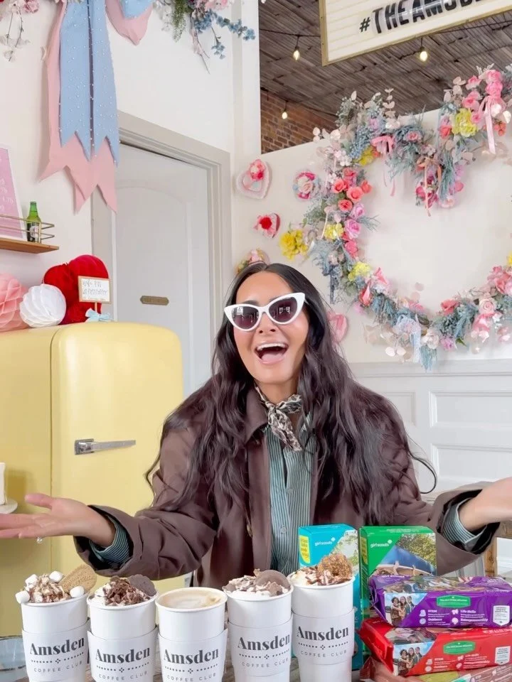 2 more days of GIRL SCOUT COOKIE DRINK WEEK 🍪☕️! Stop by @theamsden for 5 different Girl Scout cookie inspired drink specials- Thin Mint Mocha, Caramel DeLite Latte, Tagalong Hot Chocolate, Toffee-tastic Latte, and S&rsquo;mores Mocha! You don&rsquo