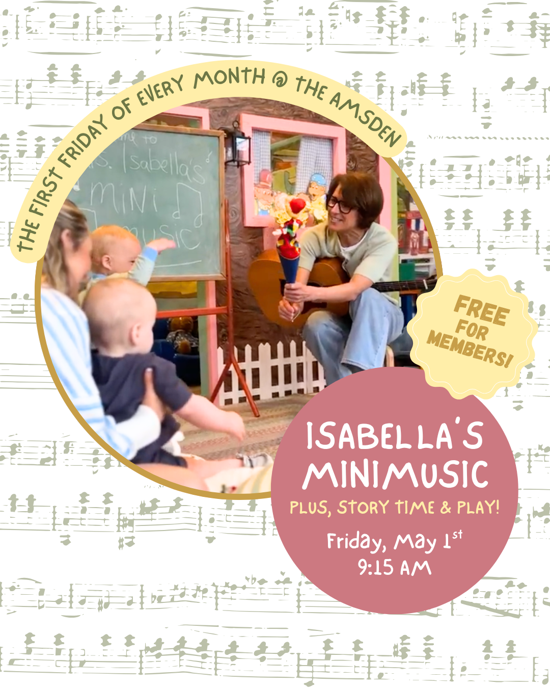 May Isabella's MiniMusic, Story Time, & Play - Friday, 5/1 @ 9:15AM