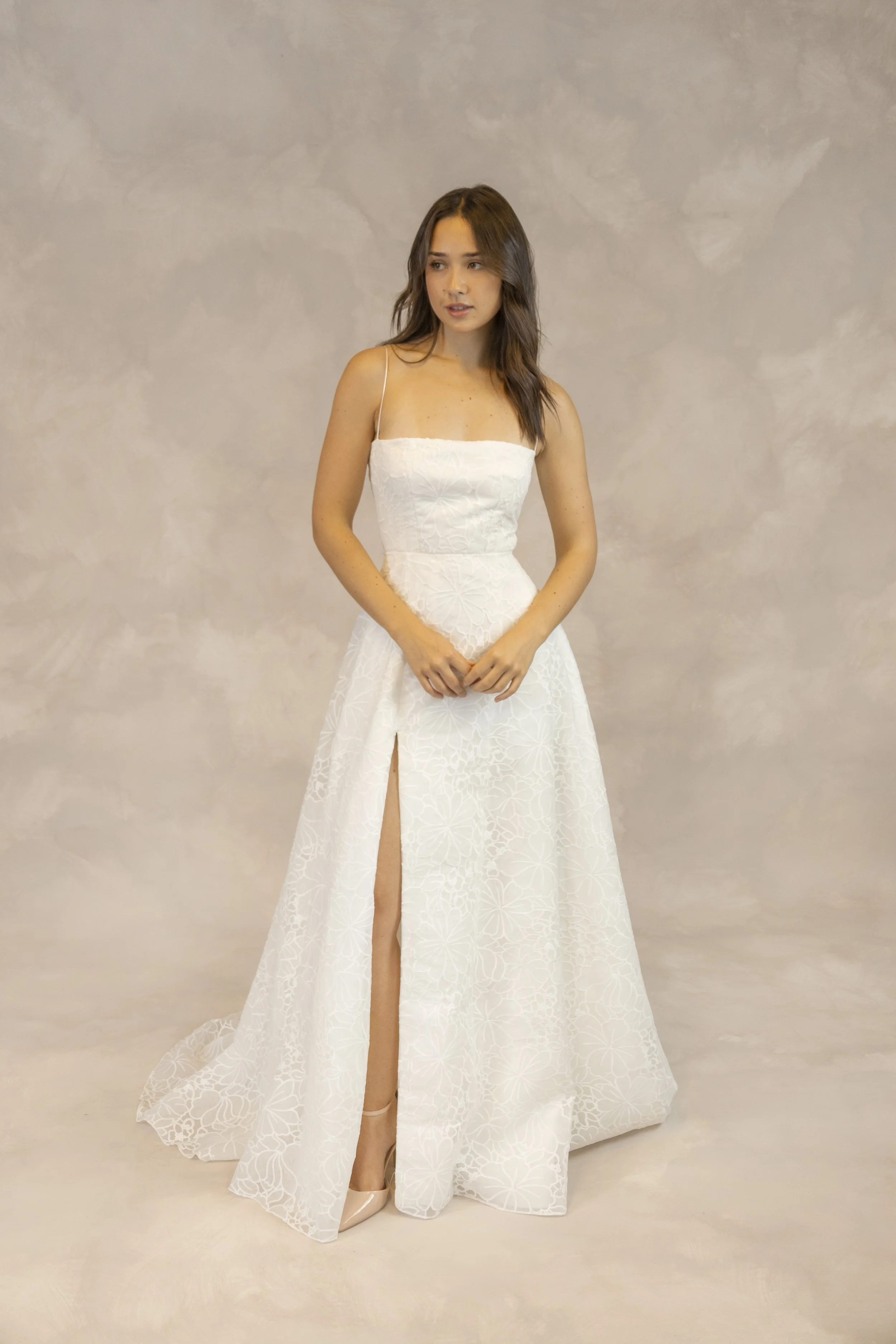 off the shoulder wedding dress