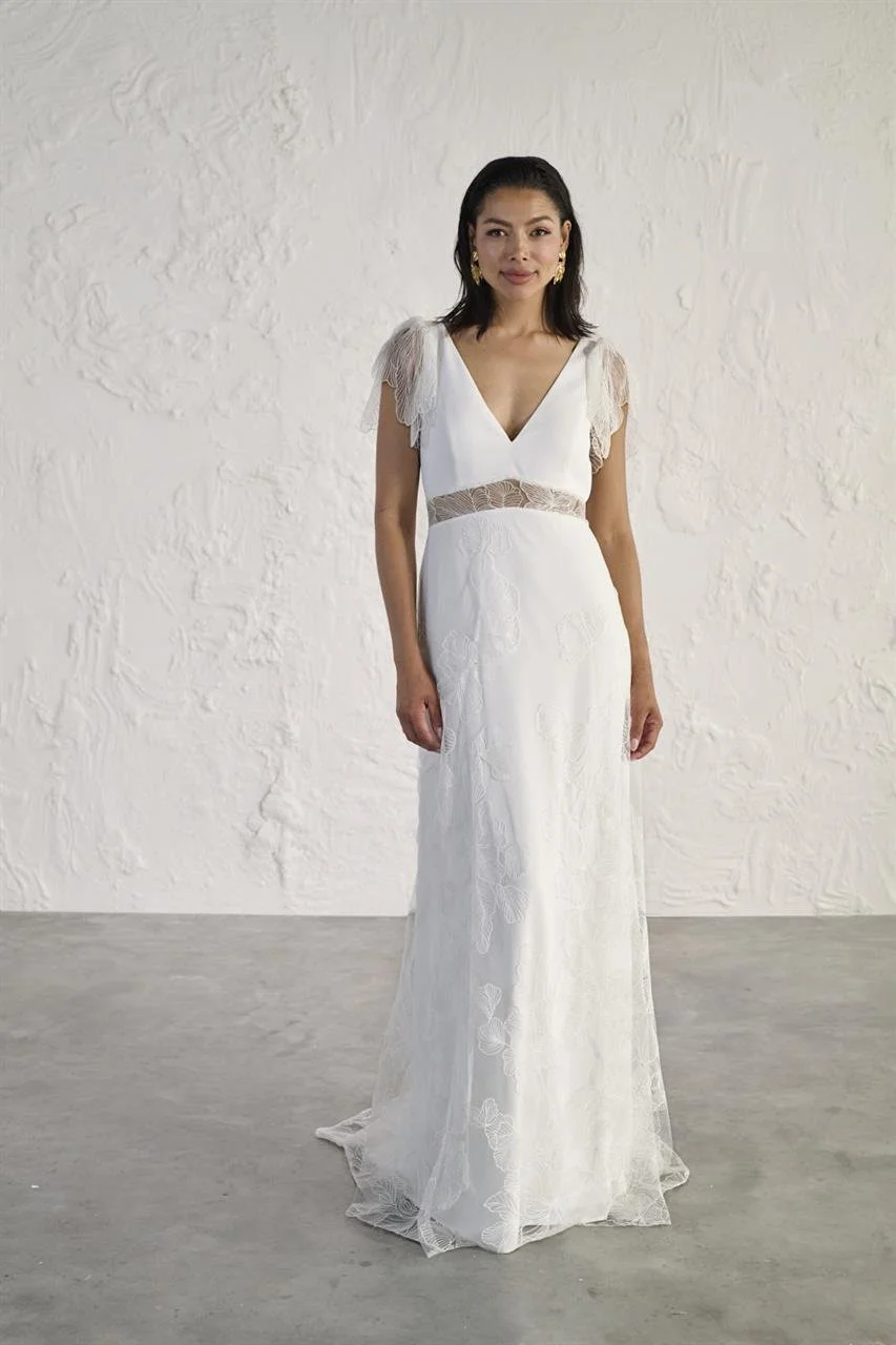 Unique lace aline wedding dress