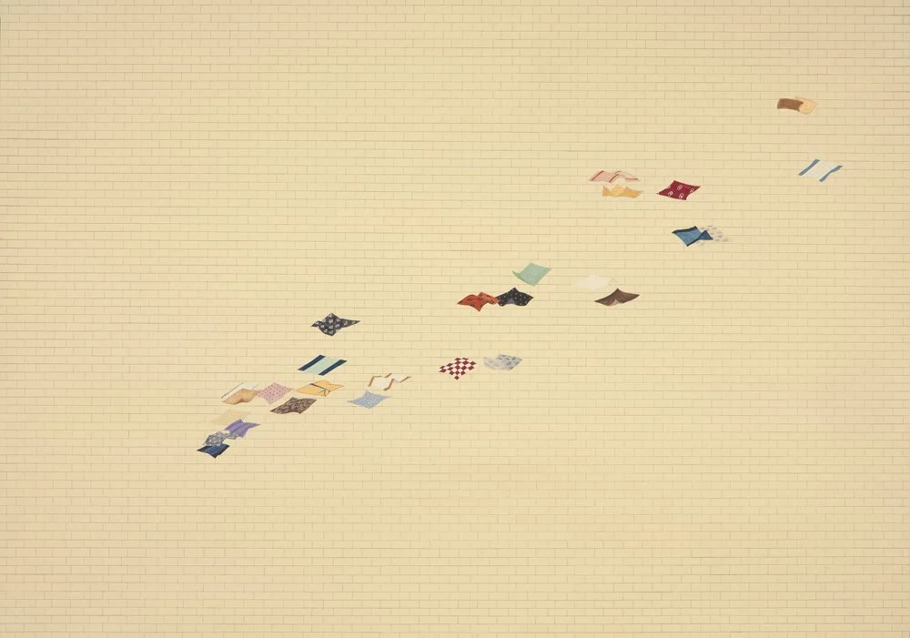 A Sudden Gust of Wind (after Hokusai) , 14" x 20",  Gouache & Graphite on Paper , 2009