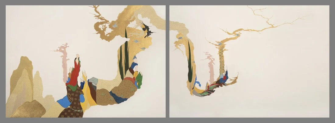 Optimism In Imagination,  14" x 40", Gouache & Graphite on Paper, 2009