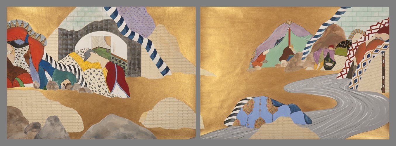 Mountain Pass, 14" x 40",  Gouache & Graphite on Paper, 2009