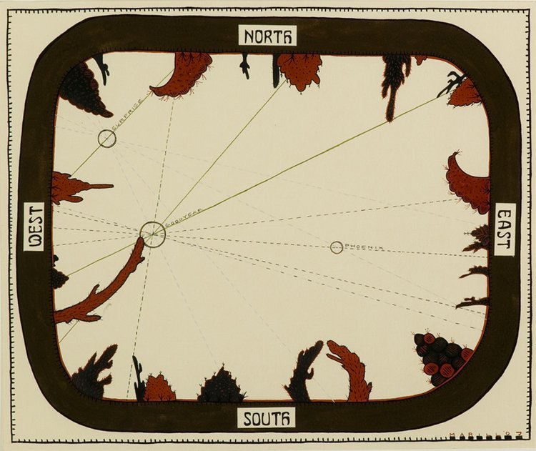 Oh the Places We Go - 10.5" x 12.5" - Gouache on Paper - SOLD