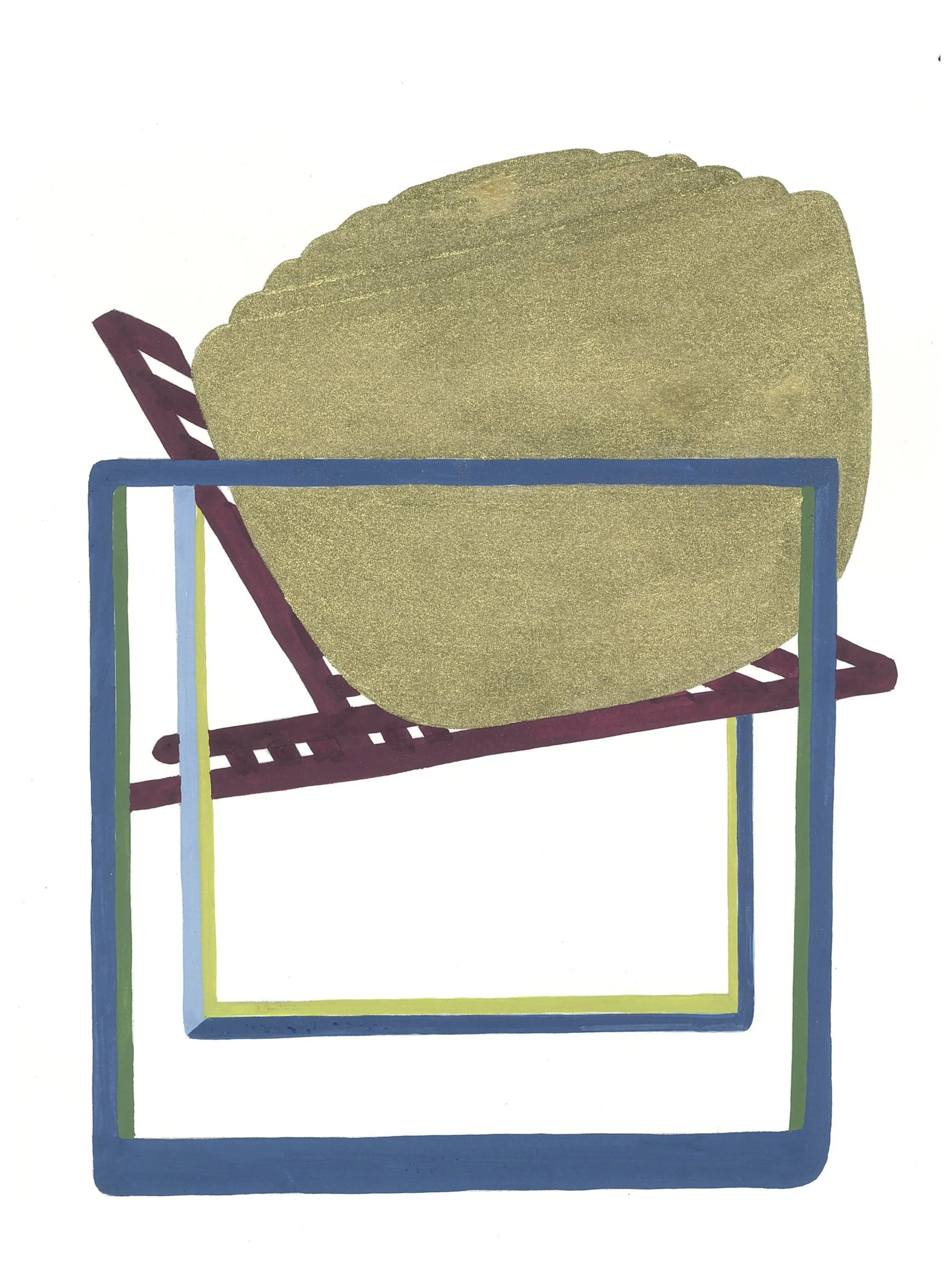 Prouvé chairs, 9x12” unframed, acrylic on paper