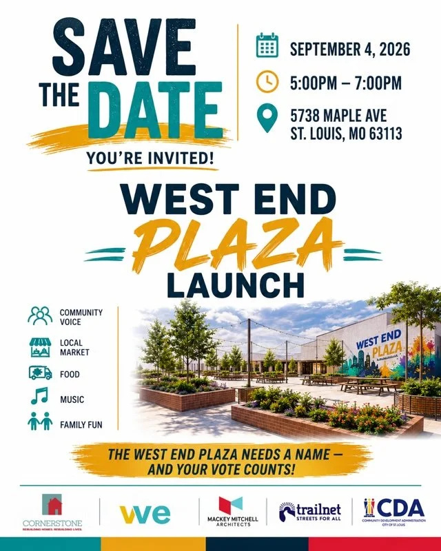 In partnership with Mackey Mitchell Architects, Cornerstone has advanced the weCollab vision of a centralized gathering space, completing the predevelopment work to transform a set of vacant lots at Maple and Goodfellow into a vibrant pocket park. Jo