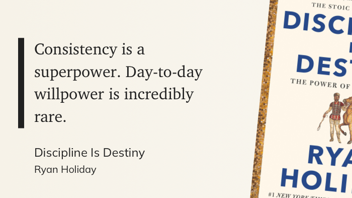 Weekly Quote: Ryan Holiday on Consistency and Willpower — 24 Letters