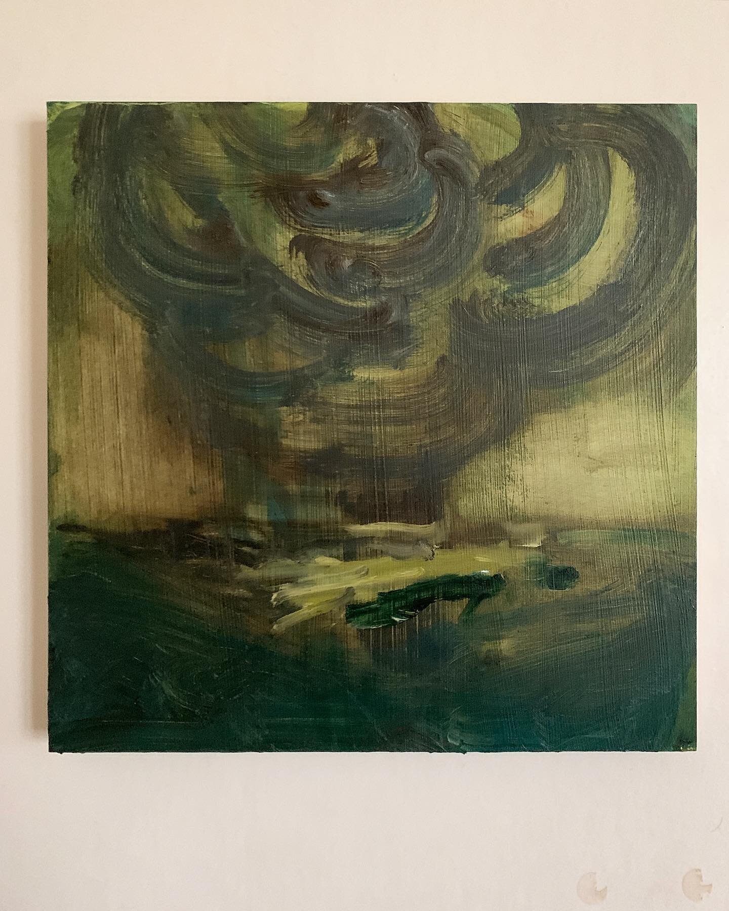 &quot;Swirling Clouds, Camber Castle&quot; Oil on wooden panel, 30x30cm #vinerart #painting #art #expressive #landscape #oilpainting