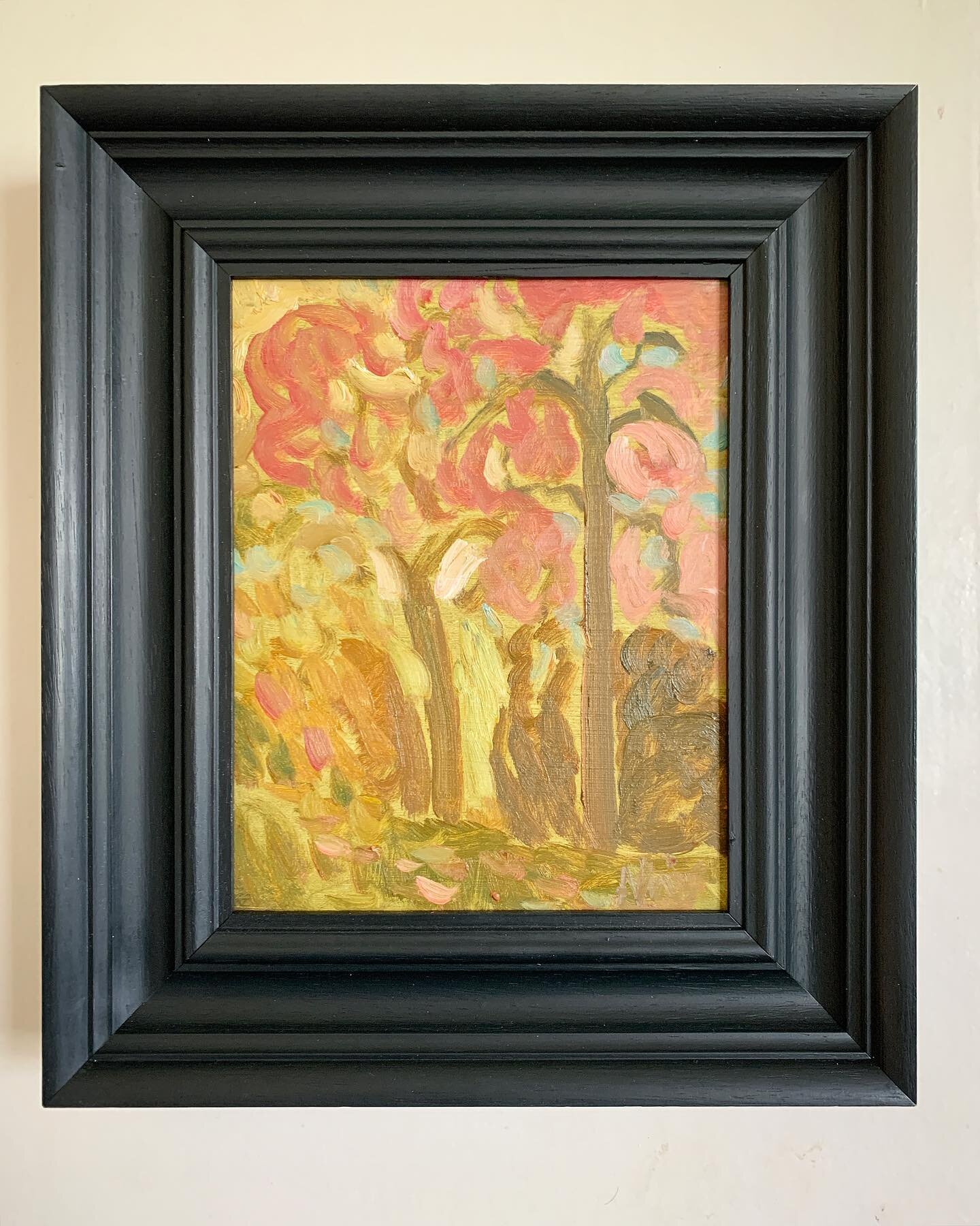 &quot;Blossom, Spring trees&quot; Oil on wooden panel, approximately 30x36cm (excluding frame). #vinerart #painting #painter #landscape #oilpainting #spring