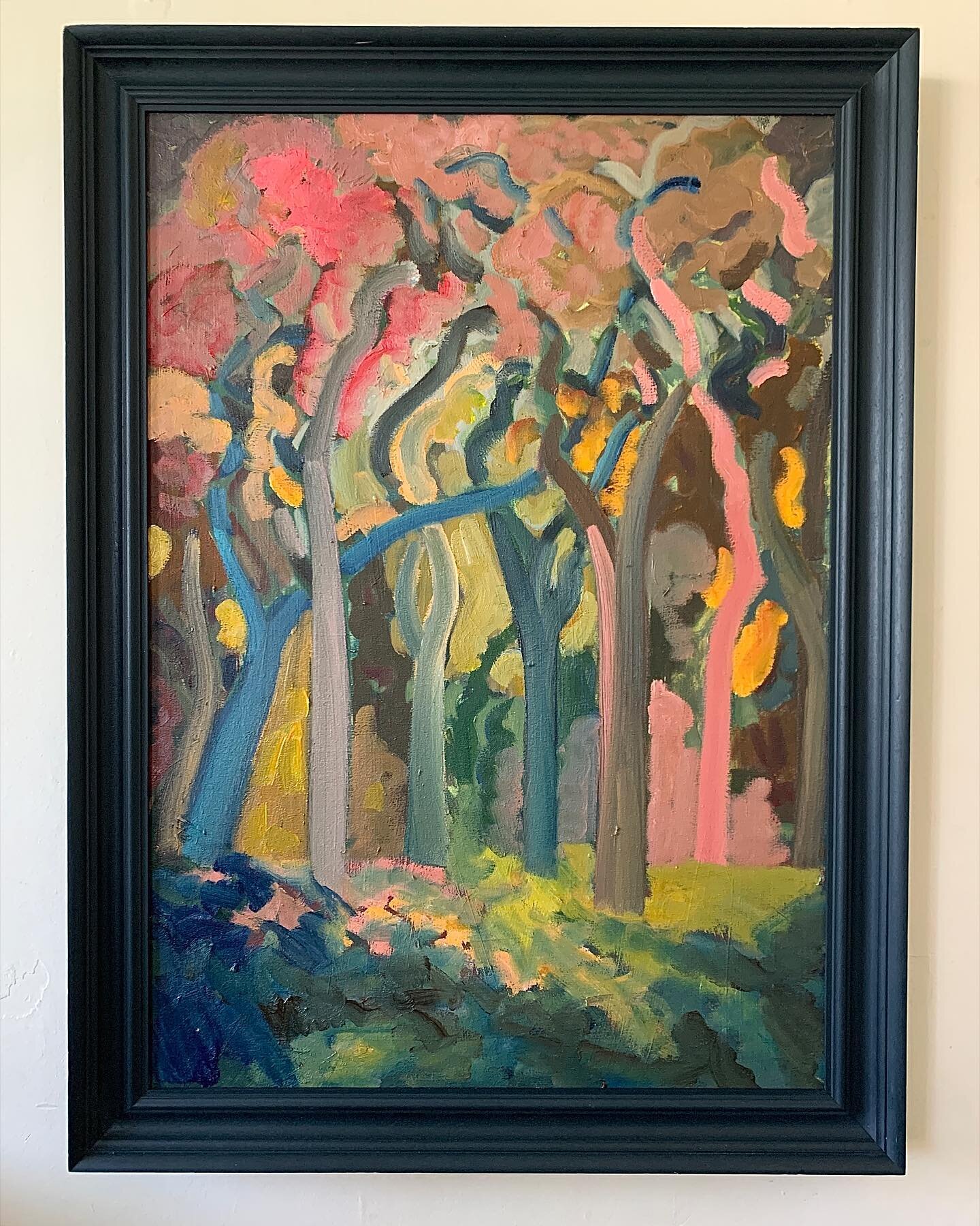 &quot;Spring Trees&quot; Oil on canvas, 92x78cm including frame. #vinerart #painting #painter #landscape #trees #expressive