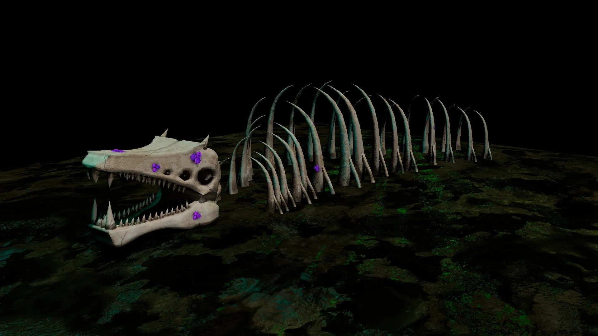 3D model of the Gargantuan Leviathan Skeleton from Subnautica
