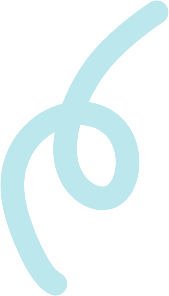 Light blue hook or loop with a curved extension on a black background.