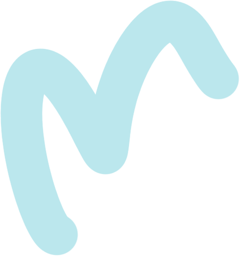 Light blue abstract looping shape on black background