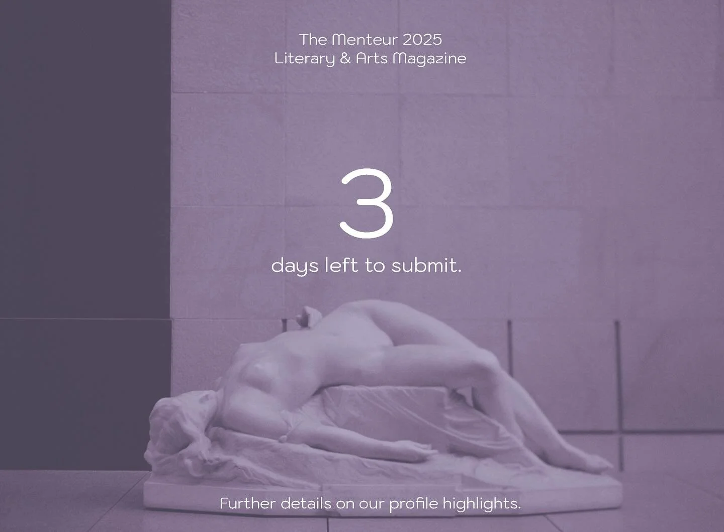 Just three more days to submit to our 2025 edition of the Menteur, themed &ldquo;SOUVENIR&rdquo;