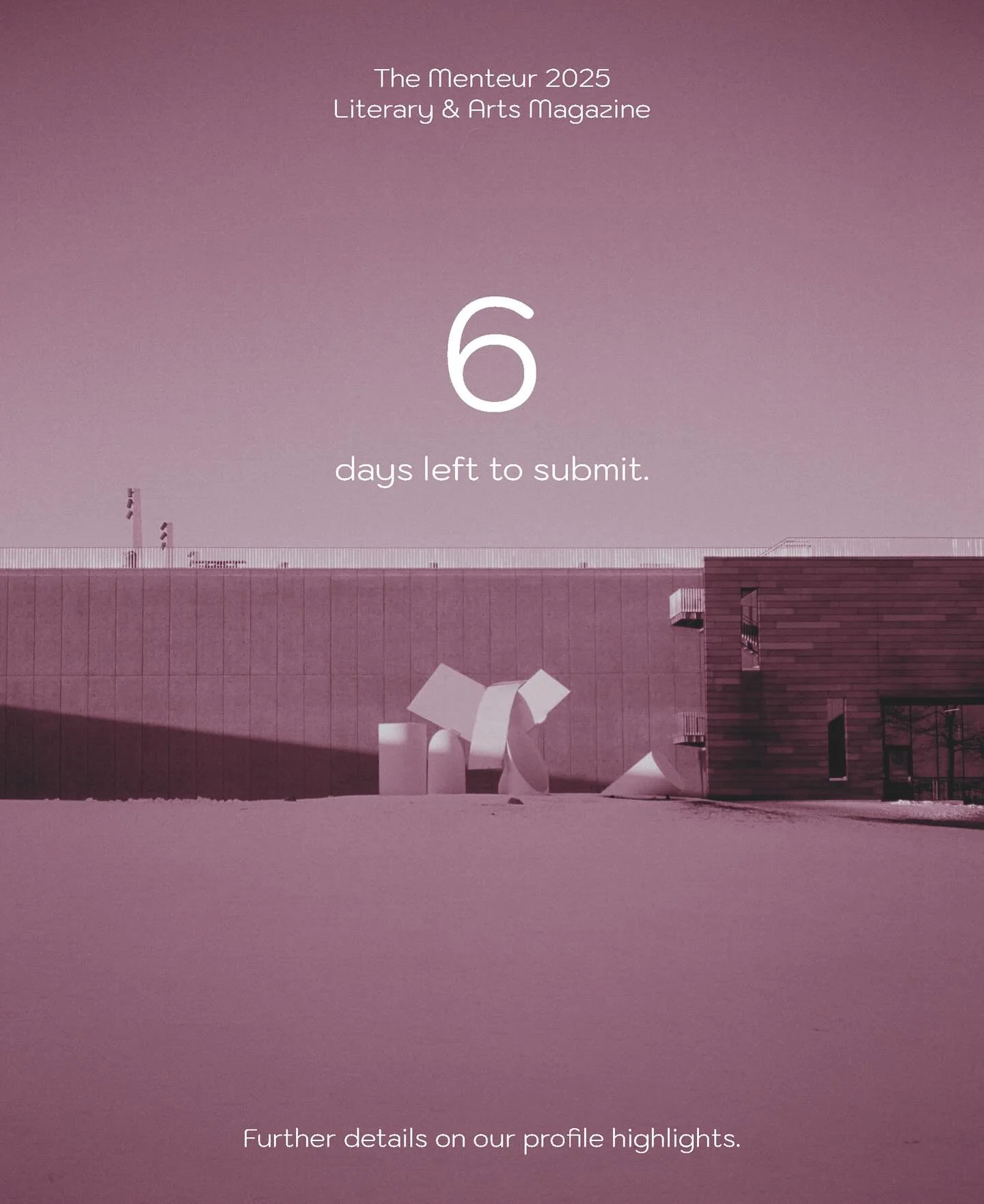 Submissions are open until 10 February! See our profile highlights for more details. These are the final days to get your submissions in!