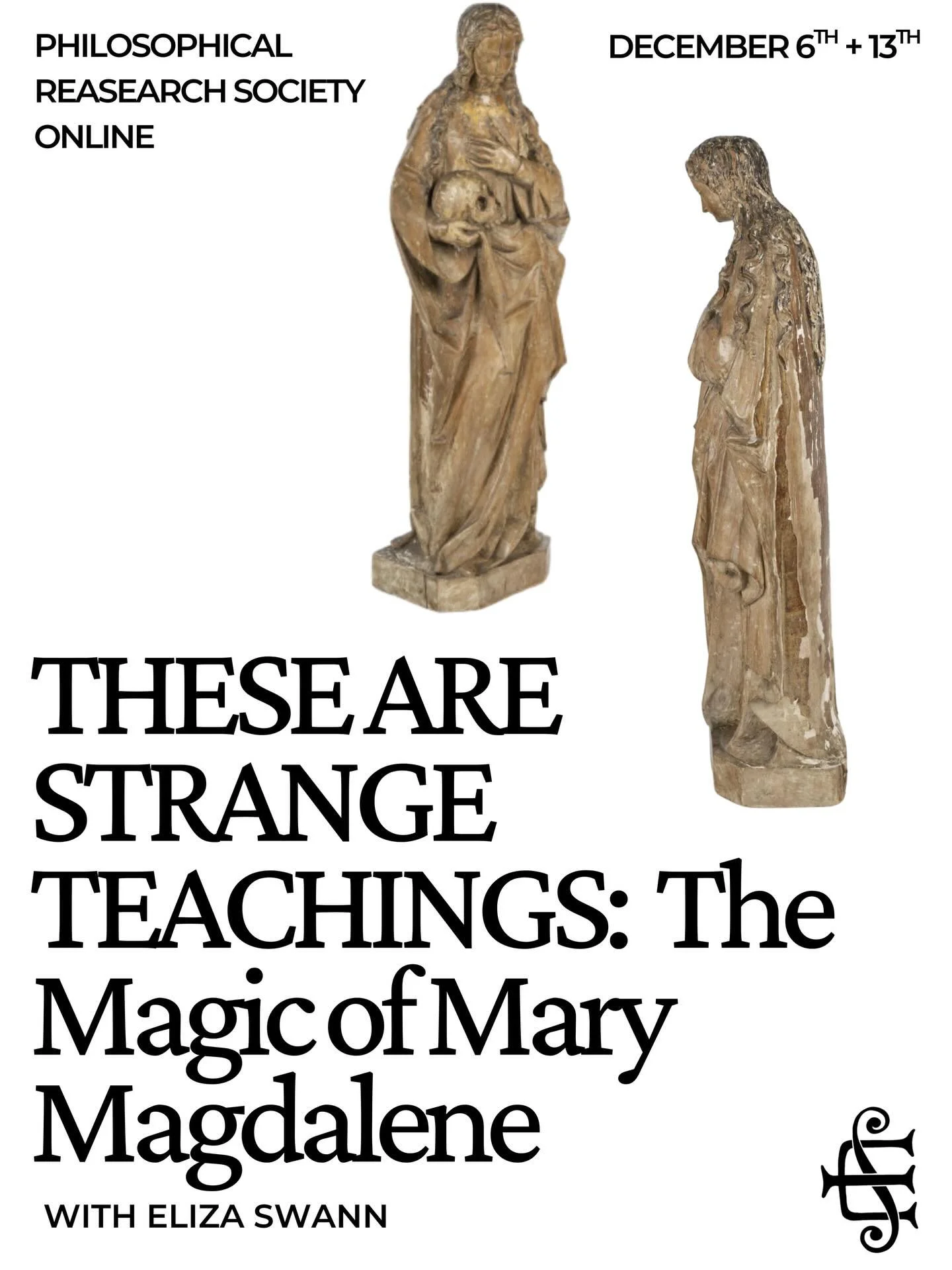 Starting TODAY!

Join me for a two-part inquiry into the ever-shifting image of Mary Magdalene&mdash;a powerful magician whose story has been perpetually rewritten to reflect the fantasies, anxieties, and desires of her age. Yes it will be recorded! 