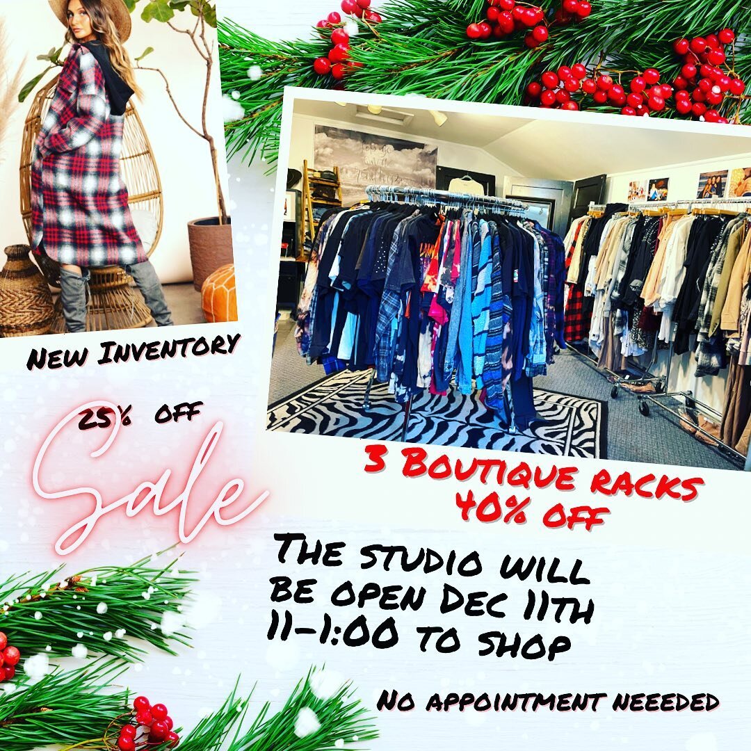 You asked so The Folktown Studio will be open this Saturday from 11-1:00.  No appointment needed come check us out and shop the end of year sale. 3 racks of new boutique items , upcycled rack ,
and brand new never before shopped shackets with a hood 