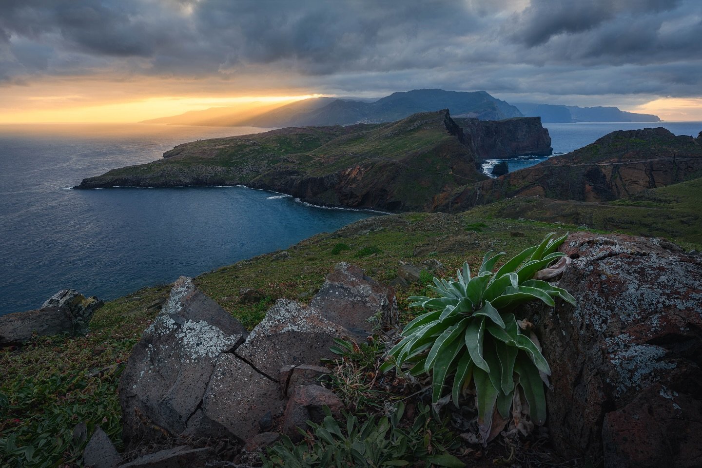 &quot;Towards Madeira&quot;
🇬🇧| Golden light over Madeira captured from the tip of Ponta de Sao Louren&ccedil;o, the easternmost peninsula of this Portuguese island, crouching on a spring evening atop a cliff where the gentle Atlantic waves come to
