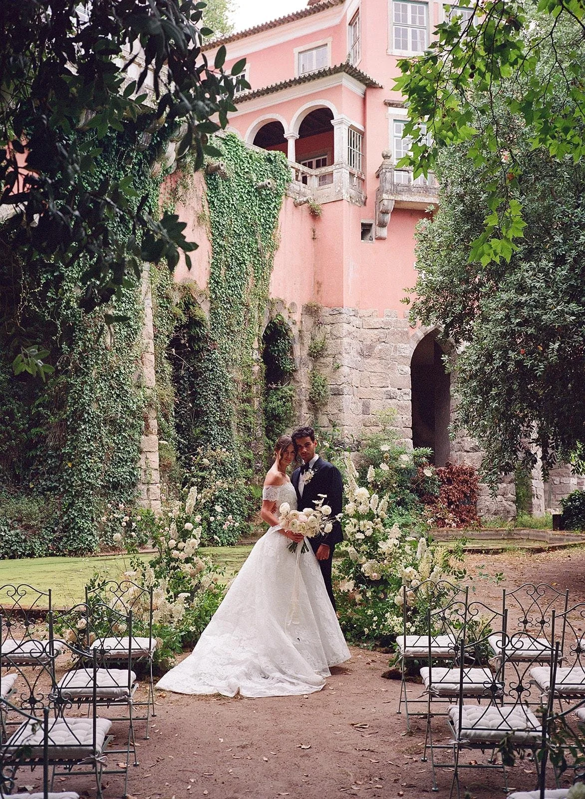 Portuguese wedding ceremony space at a castle in Sintra
