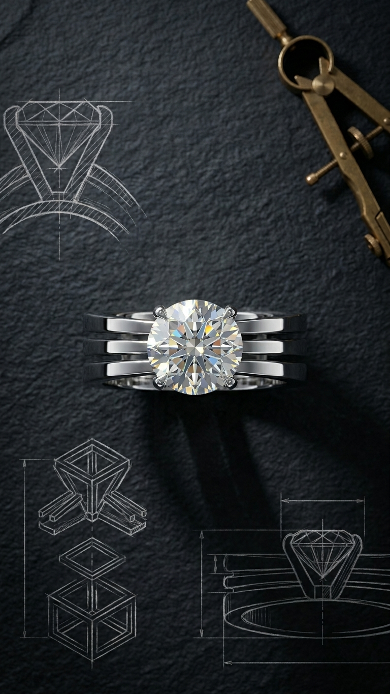 Elegant bespoke engagement rings and fine bands crafted by Stark Jewelers in Sacramento
