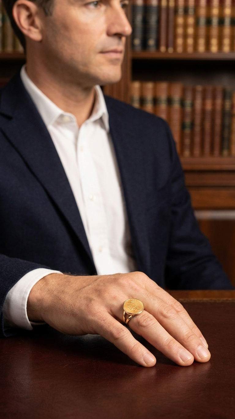 Bespoke commanding ring for him designed and handcrafted at Stark Jewelers in Sacramento