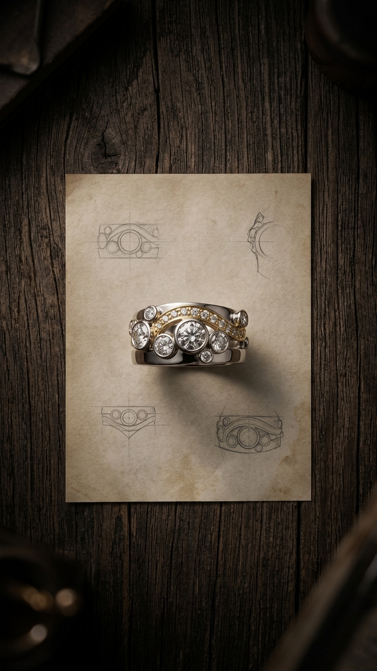 Handcrafted Elegance: The Making of a Custom Architectural Diamond Ring
