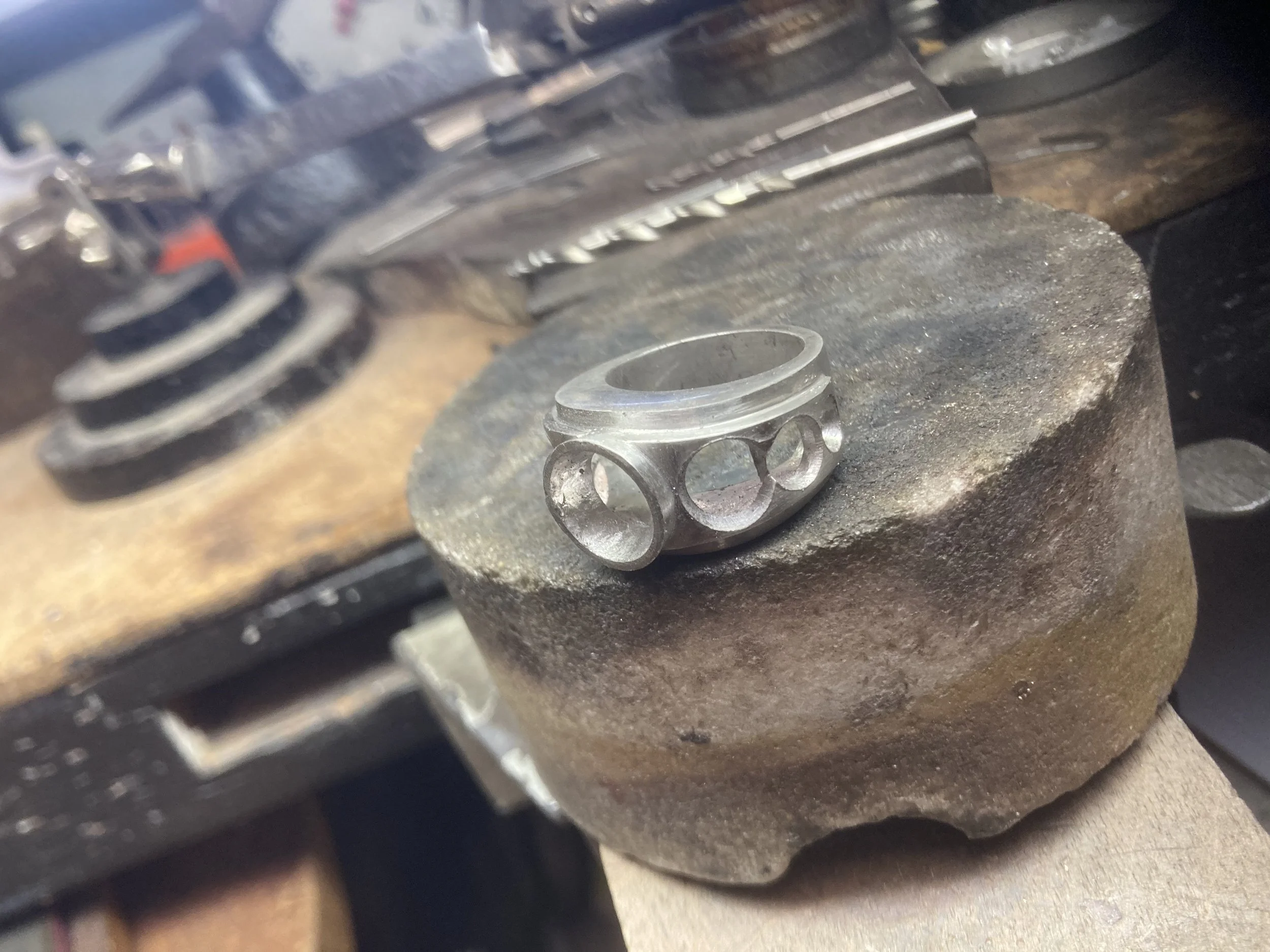 Engineering Brilliance: Crafting a Bespoke 4-Carat Center Diamond Platinum Architectural Ring 