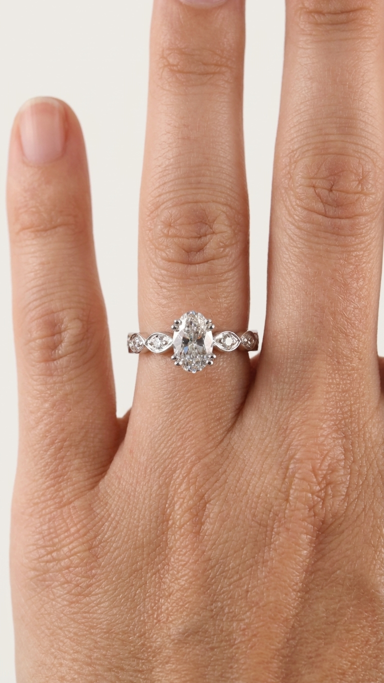 stark jewelers bespoke engagement solitaire ring collection on the model