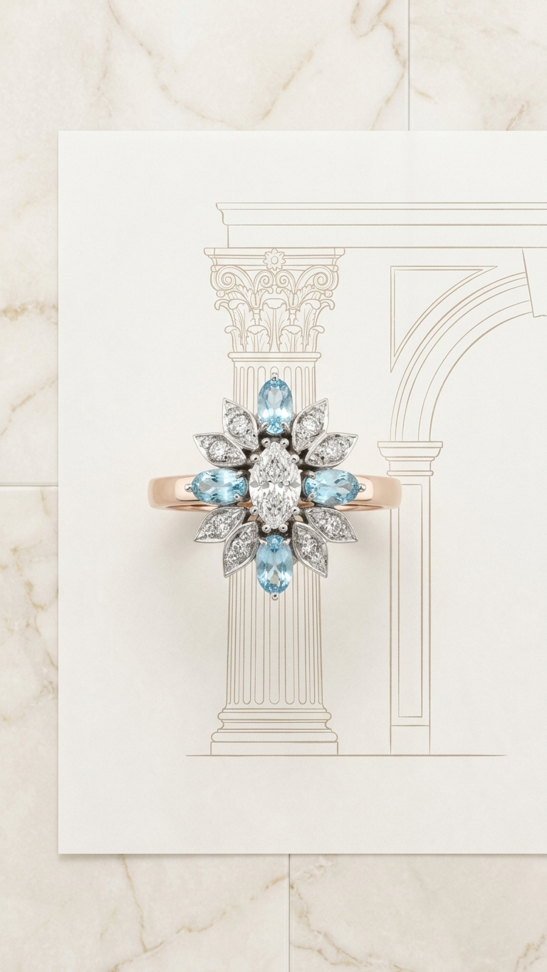 stark jewelers bespoke engagement cluster diamonds ring collection