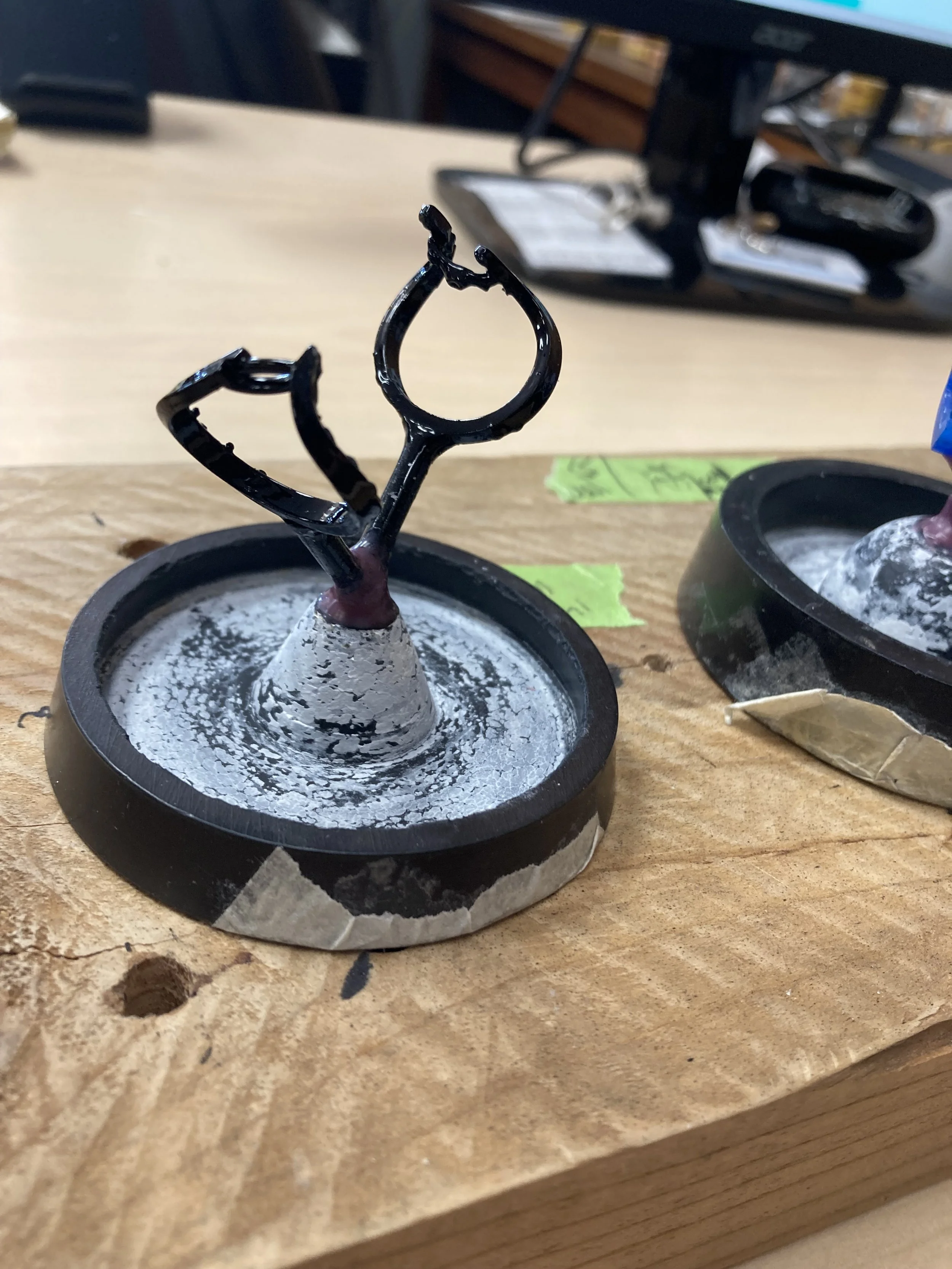 Precision Wax Modeling of the custom diamond engagement and wedding ring set designed and handcrafted at Stark Jewelers in Sacramento